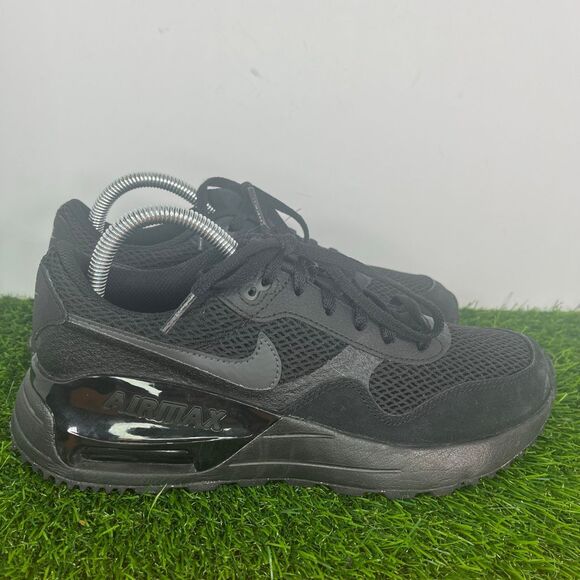Nike AIR MAX SYSTM Running Shoes Triple Black Youth 6.5Y/ Women’s 8 - Picture 3 of 8